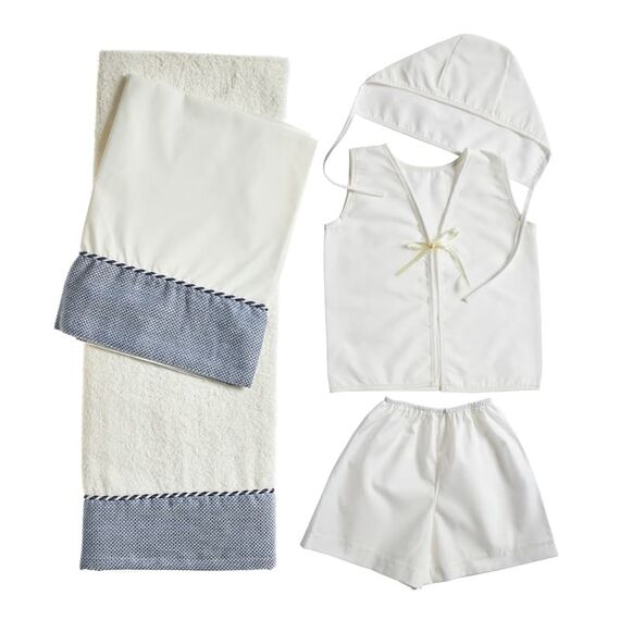 Nuovavita Σετ Βαπτιστικά Λαδόπανα Navy Λ204 Λευκό/Εκρού 5 τεμ. - Λαδόπανα για Αγόρι στο Oneirokosmos