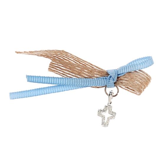 Μαρτυρικό Βάπτισης Πέτου με Σταυρουδάκι Μ-230 Γαλάζιο (50τμχ.) - Μαρτυρικά στο Oneirokosmos