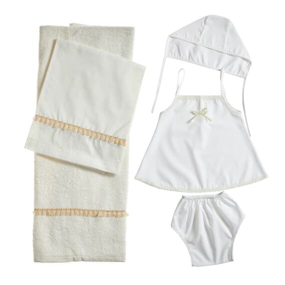 Nuovavita Σετ Βαπτιστικά Λαδόπανα Μικρές Φούντες Λ193 5 τεμ. - Λαδόπανα για Κορίτσι στο Oneirokosmos