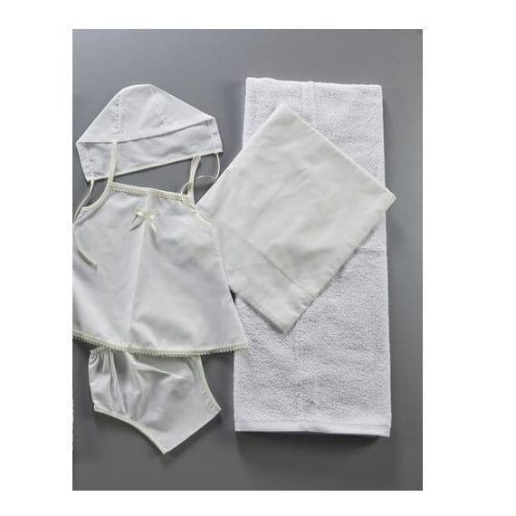 Nuovavita Σετ Βαπτιστικά Λαδόπανα Λ184 Λευκό 5 τεμ. - Λαδόπανα για Κορίτσι στο Oneirokosmos