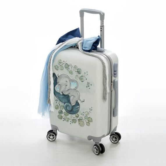 Σετ Βάπτισης με θέμα Ελεφαντάκι Ζωγραφισμένο στο Χέρι ΣΔΣ-2340 - Για Αγόρι στο Oneirokosmos