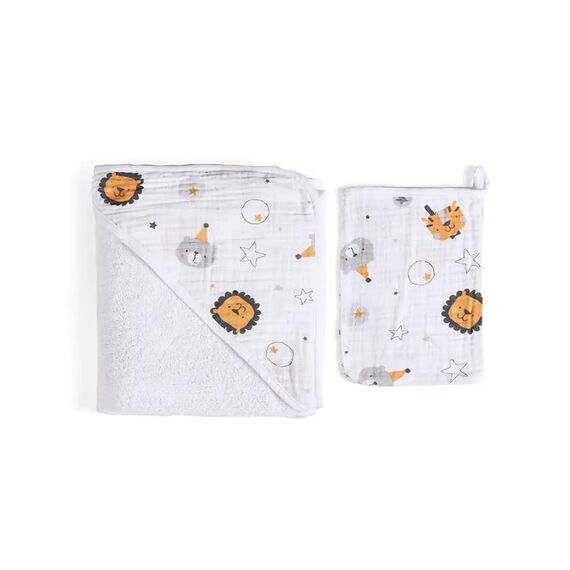 Funna Baby Μπουρνούζι-Κάπα και γάντι μπάνιου Circus 75X75cm  8667 - Πετσέτες-Μπουρνούζια στο Oneirokosmos