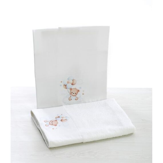 Σετ Βάπτισης με θέμα Αρκουδάκι Ζωγραφισμένο στο Χέρι ΣΔΣ-2327 - Για Αγόρι στο Oneirokosmos