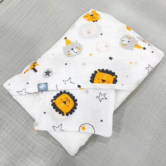 Funna Baby Μπουρνούζι-Κάπα και γάντι μπάνιου Circus 75X75cm  8667 - Πετσέτες-Μπουρνούζια στο Oneirokosmos