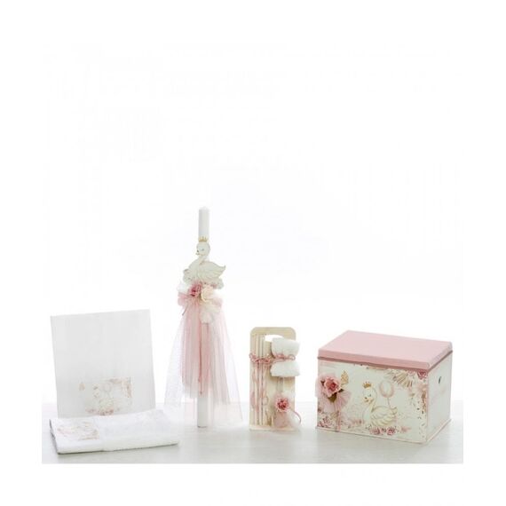 Σετ Βάπτισης με θέμα Κύκνος ΣΚΒ-2349 - Για Κορίτσι στο Oneirokosmos