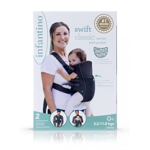 Infantino Μάρσιπος Swift Classic Carrier with Pocket Grey B-300105 - Μάρσιποι στο Oneirokosmos