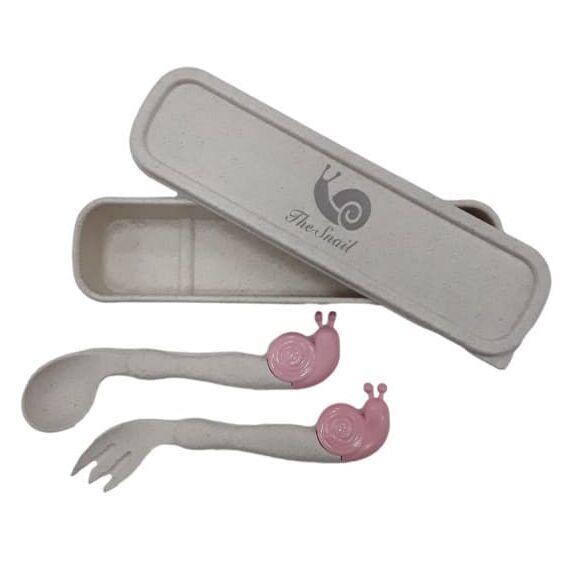 Zmart Imports Σετ Κουτάλι-Πιρούνι με θήκη Aymax Snail Beige - Κουταλάκια, Πηρουνάκια στο Oneirokosmos