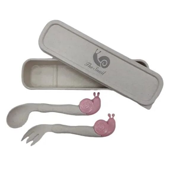Zmart Imports Σετ Κουτάλι-Πιρούνι με θήκη Aymax Snail Beige - Κουταλάκια, Πηρουνάκια στο Oneirokosmos