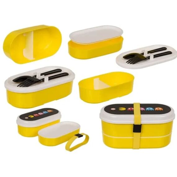 Zmart Imports Σετ Φαγητοδοχείο 2 Επιπέδων με Πιρούνι και Κουτάλι Pac-Man Best Yellow - Σετ Φαγητού, Μπολάκια, Πιατάκια Φαγητού στο Oneirokosmos