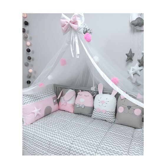 Baby Star Σετ  Προίκας Κρεβατιού 3 Τεμαχίων Sugar Family Ροζ 7742Ρ - Σετ Προίκας Μωρού στο Oneirokosmos