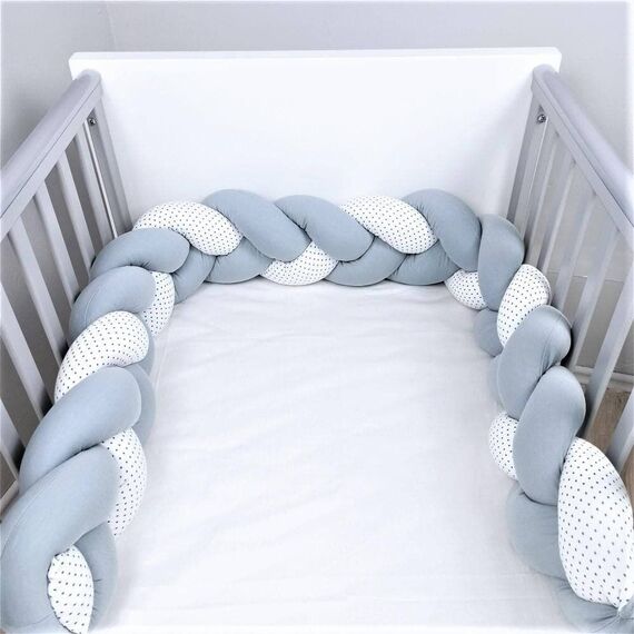 Baby Star  Πάντα Πλεξούδα Γκρι-Γκρι-Λευκό με Αστέρι 19Χ200cm - Πάντες στο Oneirokosmos