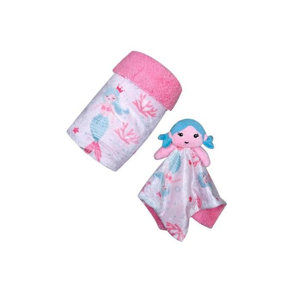 Morven Σετ Κουβέρτα Αγκαλιάς και Πανάκι Παρηγοριάς 70Χ100 Γοργόνα 23022 - Πάνες-Λαβέτες-Σελτέδες στο Oneirokosmos