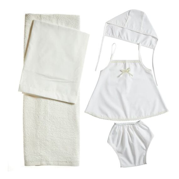 Nuovavita Σετ Βαπτιστικά Λαδόπανα Λ184 Εκρού 5 τεμ. - Λαδόπανα για Κορίτσι στο Oneirokosmos