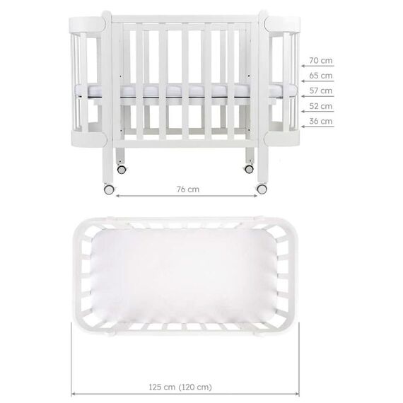 IngVart Βρεφική Κούνια Anti-Reflux Nika Λευκό για Στρώμα 60Χ94cm - Βρεφικά Κρεβάτια Μετατρεπόμενα σε Προεφηβικά στο Oneirokosmos