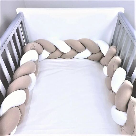 Baby Star  Πάντα Πλεξούδα Μόκα-Μόκα-Λευκό 19Χ200cm - Πάντες στο Oneirokosmos
