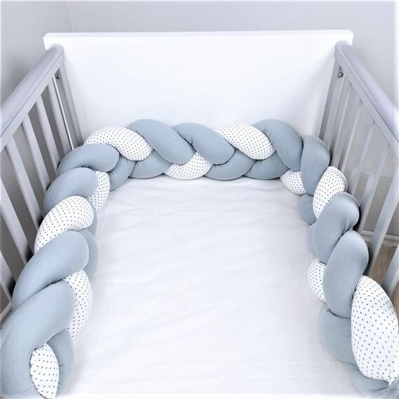 Baby Star  Πάντα Πλεξούδα Γκρι-Γκρι-Λευκό με Αστέρι 19Χ200cm - Πάντες στο Oneirokosmos