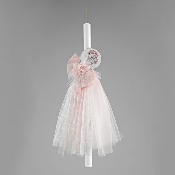 Novaker Λαμπάδα Βάπτισης με Θέμα Κοριτσάκι ΛΒ259 - Λαμπάδες Βάπτισης στο Oneirokosmos