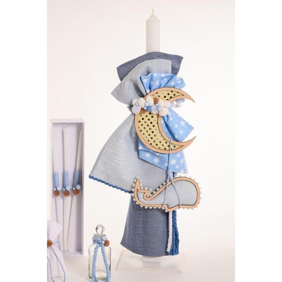 Il SorrisoΣετ Βάπτισης Φάλαινα και Φεγγάρι - Για Αγόρι στο Oneirokosmos