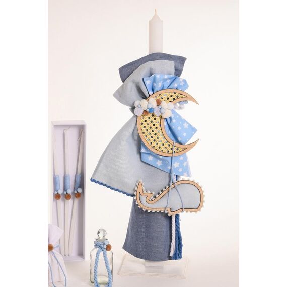 Il SorrisoΣετ Βάπτισης Φάλαινα και Φεγγάρι - Για Αγόρι στο Oneirokosmos