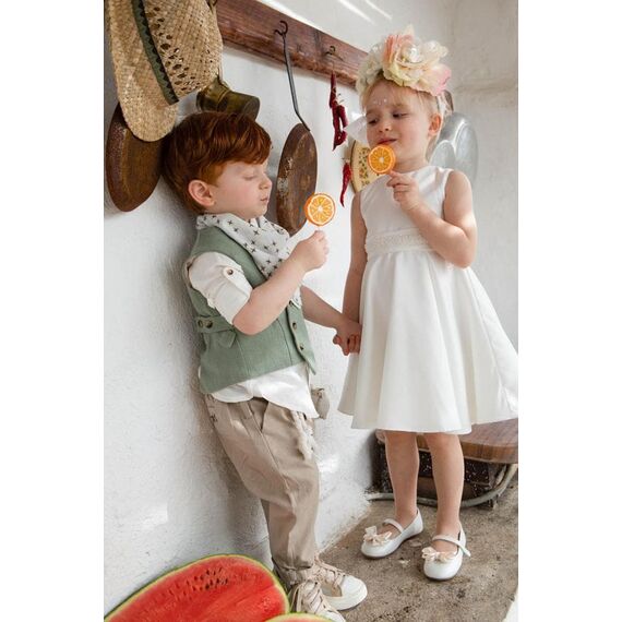 Bambolino:Kalliopi Βαπτιστικό ρούχο για κορίτσι 1319 - Ρούχα Βάπτισης για Κορίτσι στο Oneirokosmos