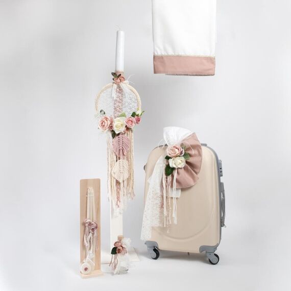 Loukia Χειροποίητο Σετ Βάπτισης Ονειροπαγίδα για Κορίτσι VAP401L - Για Κορίτσι στο Oneirokosmos