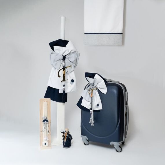 Loukia Χειροποίητο Σετ Βάπτισης Μονόγραμμα για Αγόρι VAP451L - Για Αγόρι στο Oneirokosmos