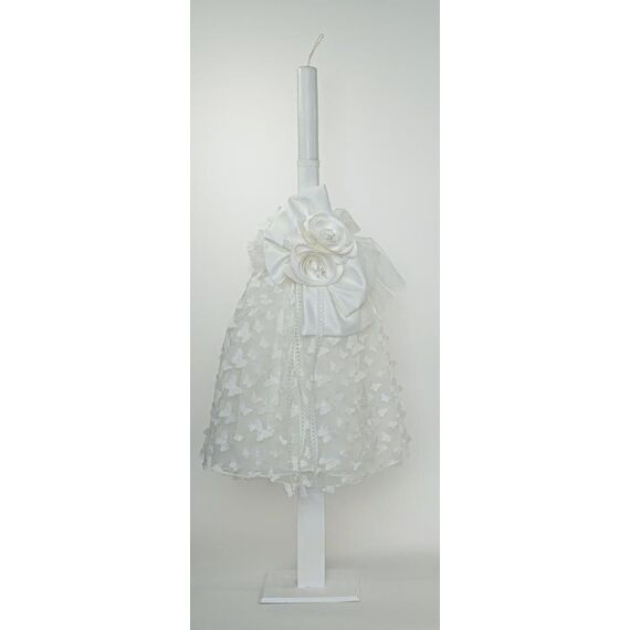 Loukia Χειροποίητο Σετ Βάπτισης  Λευκά Λουλούδια για Κορίτσι VAP520L - Για Κορίτσι στο Oneirokosmos