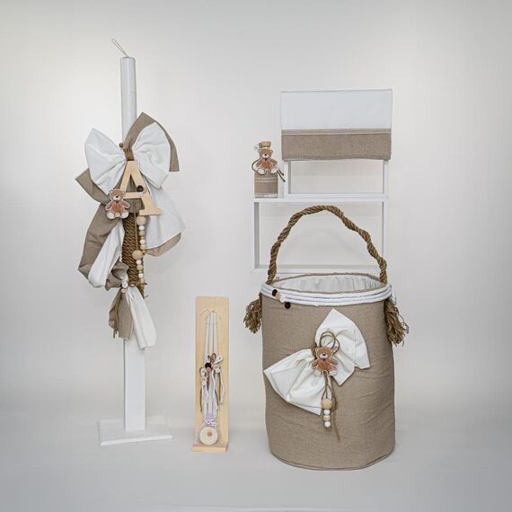 Loukia Χειροποίητο Σετ Βάπτισης Αρκουδάκι με Μονόγραμμα για Αγόρι VAP525L - Για Αγόρι στο Oneirokosmos