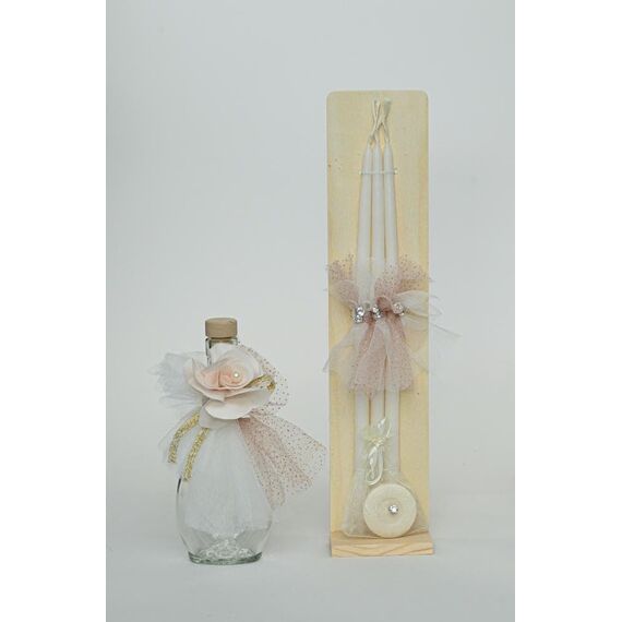 Loukia Χειροποίητο Σετ Βάπτισης  Λουλούδια με Φτερά για Κορίτσι VAP503L - Για Κορίτσι στο Oneirokosmos