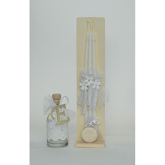 Loukia Χειροποίητο Σετ Βάπτισης  Μονόγραμμα για Κορίτσι VAP522L - Για Κορίτσι στο Oneirokosmos