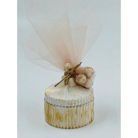 Μπομπονιέρα Βάπτισης Υγρής Πορσελάνης Gold Watercolor EPRIT0010GW - Μπομπονιέρες Γάμου στο Oneirokosmos