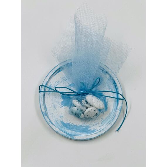 Μπομπονιέρα Βάπτισης Υγρής Πορσελάνης Blue Watercolor EPRITBW0005 - Για Αγόρι στο Oneirokosmos