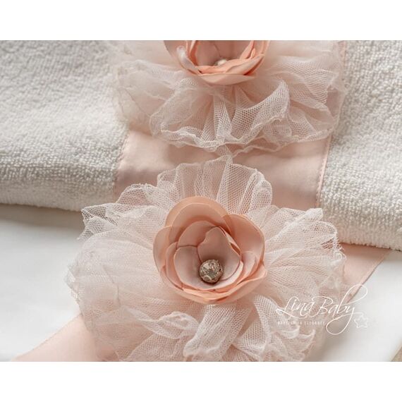 Lina Baby Σετ Λαδόπανο Πάβλοβα 1538 Εκρού-Ροζ - Λαδόπανα για Κορίτσι στο Oneirokosmos