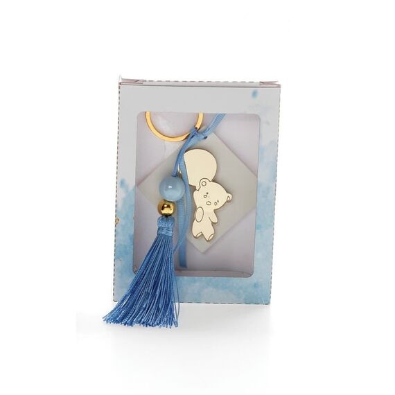 Μπομπονιέρα Χάρτινο Κουτάκι με Αρωματική Βάση και Χρυσό Πλέξιγκλας Αρκουδάκι Κ-2 - Για Αγόρι στο Oneirokosmos