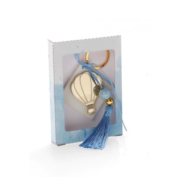 Μπομπονιέρα Χάρτινο Κουτάκι με Αρωματική Βάση και Χρυσό Πλέξιγκλας Αερόστατο Κ-5 - Για Αγόρι στο Oneirokosmos