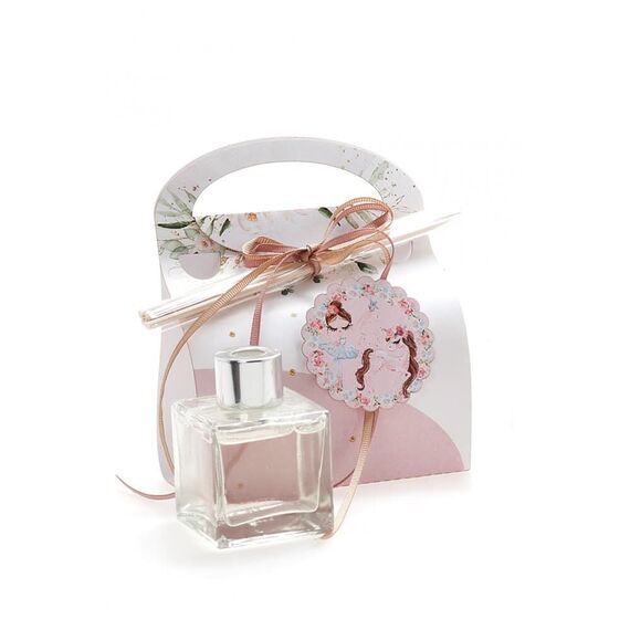 Μπομπονιέρα Βάπτισης Χάρτινο Τσαντάκι με  Αρωματικό Χώρου Μπαλαρίνα Θ12 - Για Κορίτσι στο Oneirokosmos