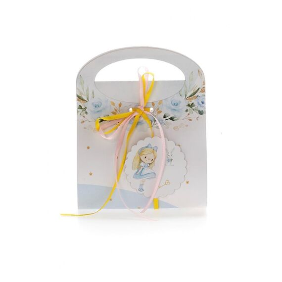 Μπομπονιέρα Βάπτισης Χάρτινο Τσαντάκι με  Αρωματικό Χώρου η Αλίκη στην Χώρα των Θαυμάτων Θ17 - Για Κορίτσι στο Oneirokosmos