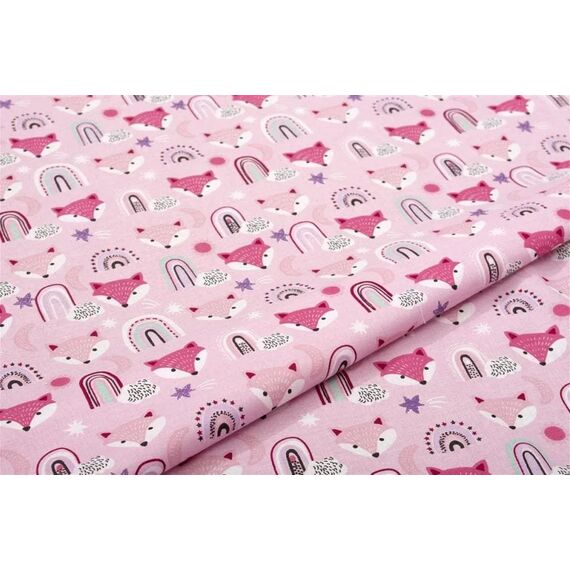 Dimcol Σετ Βρεφικά Σεντόνια Κούνιας 3τμχ 100% Cotton Bebe Fox 525 120X160 Pink - Σεντόνια Κούνιας στο Oneirokosmos