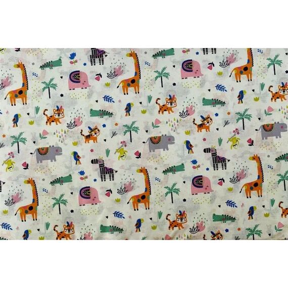 Dimcol Σετ Βρεφικά Σεντόνια Κούνιας 3τμχ 100% Cotton Bebe Zoo 556 120X160 White-Multi - Σεντόνια Κούνιας στο Oneirokosmos