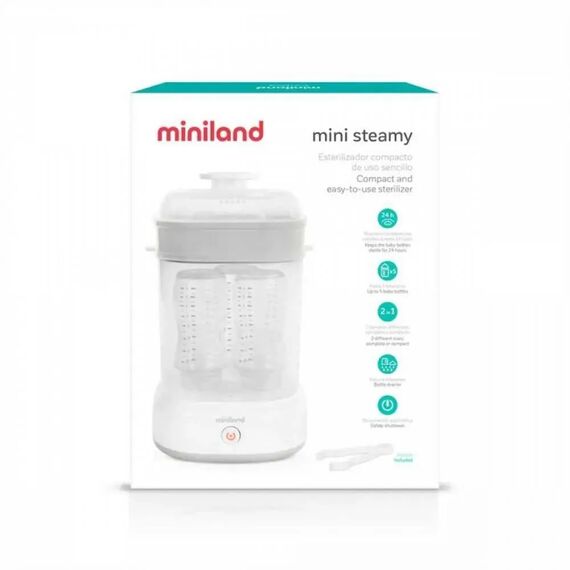 Miniland Αποστειρωτής Μπιμπερό Mini Steamy - Αποστειρωτές, Θερμαντήρες, Ατμομάγειρες, Μπλέντερ, Παρασκευαστές Γάλακτος στο Oneirokosmos
