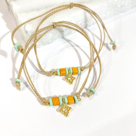 Afitexno Μαρτυρικό Βάπτισης Βραχιόλι με Κεραμικές Χάντρες και Επίχρυσο Σταυρό 24κ 50τεμ. 24053 - Για Αγόρι στο Oneirokosmos