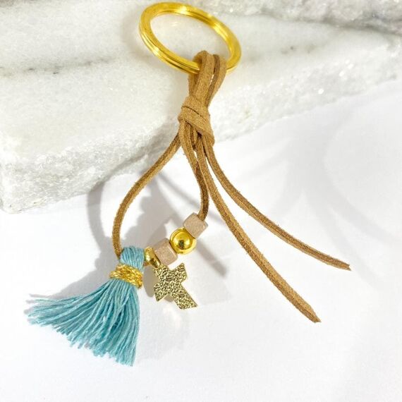 Afitexno Μαρτυρικό Βάπτισης Μπρελόκ Σουέτ με Επίχρυσο Σταυρό 50τεμ. 24055 - Για Αγόρι στο Oneirokosmos