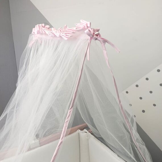 Baby Star Κουνουπιέρα Κούνιας από Τούλι με Ρέλι Ροζ 7201.Ρ - Κουνουπιέρες στο Oneirokosmos