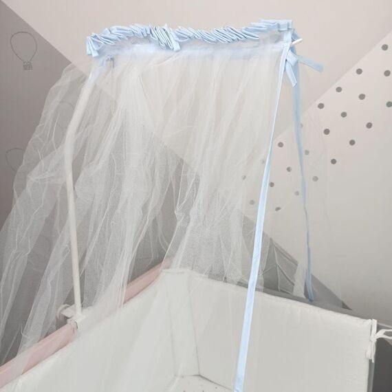 Baby Star Κουνουπιέρα Κούνιας από Τούλι με Ρέλι Σιέλ 7201.Σ - Κουνουπιέρες στο Oneirokosmos