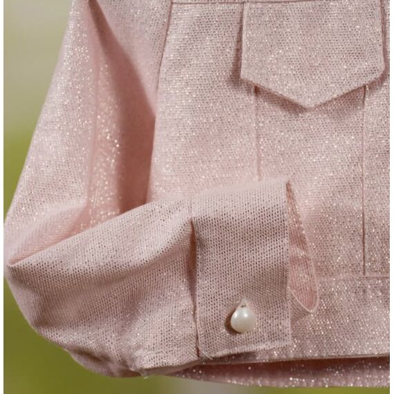 Bambolino: Athina Βαπτιστικό ζακετάκι για κορίτσι τύπου jean 8747 - Ρούχα Βάπτισης για Κορίτσι στο Oneirokosmos