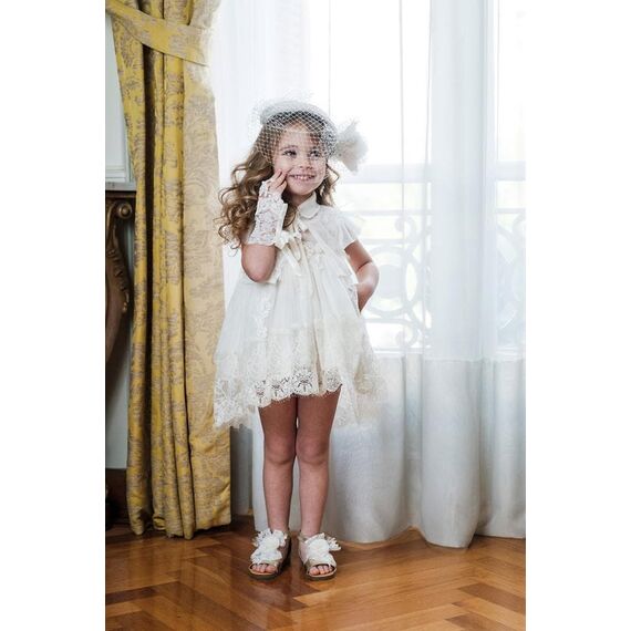 Bambolino: Elpida Βαπτιστικό ρούχο για κορίτσι 9105 - Ρούχα Βάπτισης για Κορίτσι στο Oneirokosmos