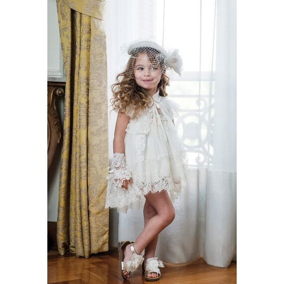 Bambolino: Elpida Βαπτιστικό ρούχο για κορίτσι 9105 - Ρούχα Βάπτισης για Κορίτσι στο Oneirokosmos