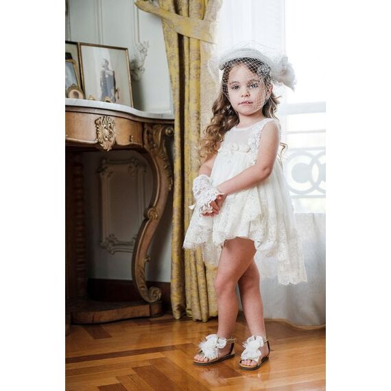 Bambolino: Elpida Βαπτιστικό ρούχο για κορίτσι 9105 - Ρούχα Βάπτισης για Κορίτσι στο Oneirokosmos