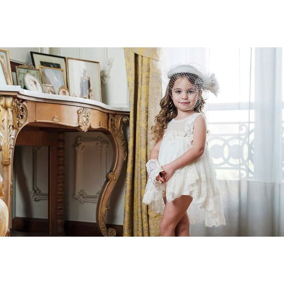 Bambolino: Elpida Βαπτιστικό ρούχο για κορίτσι 9105 - Ρούχα Βάπτισης για Κορίτσι στο Oneirokosmos