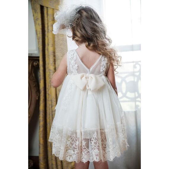 Bambolino: Elpida Βαπτιστικό ρούχο για κορίτσι 9105 - Ρούχα Βάπτισης για Κορίτσι στο Oneirokosmos